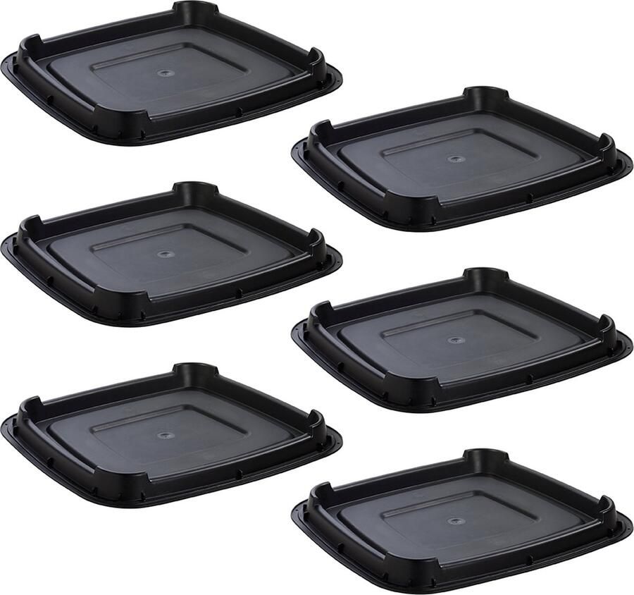 Sunware Delta bodemplaat voor vuilniszakhouder 70L zwart Set van 6