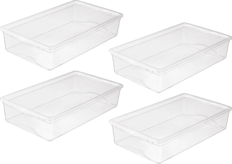 Sunware Omega opbergbox 19L transparant Set van 4
