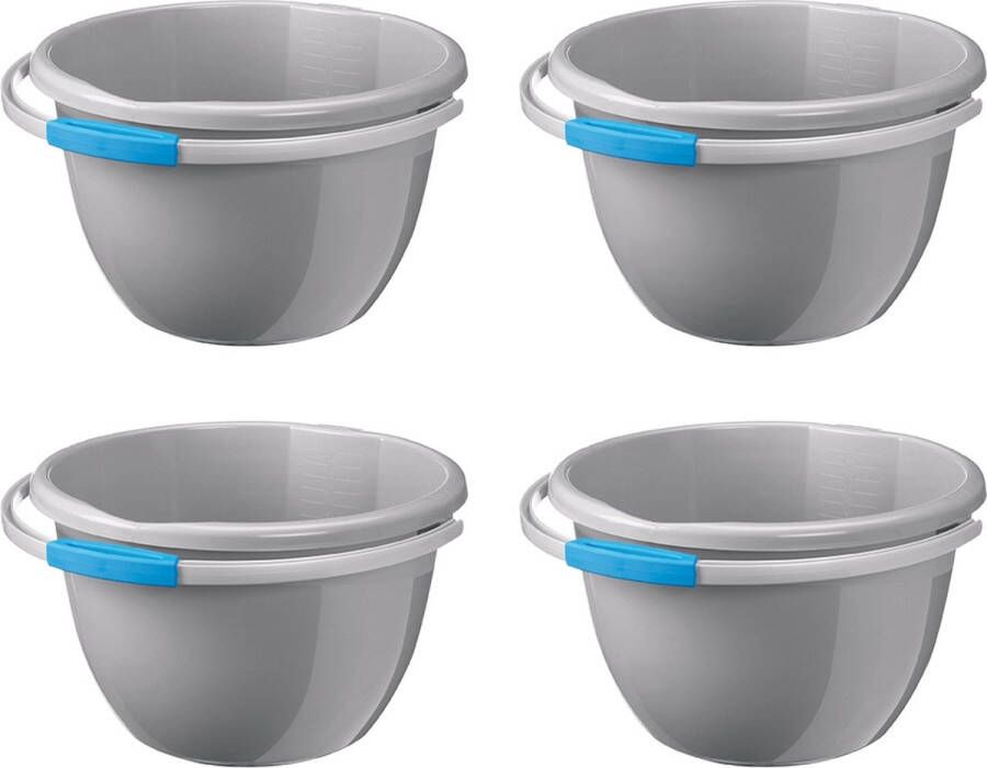 Sunware Water-line tobbe emmer 14L grijs Set van 4
