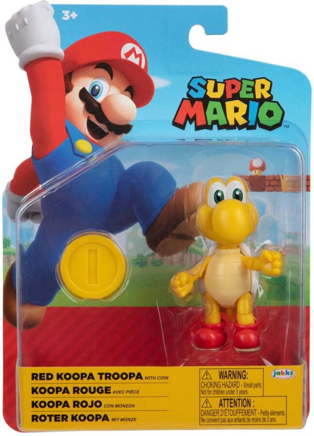 Super Mario actiefiguur Red Koopa Troopa inclusief munt