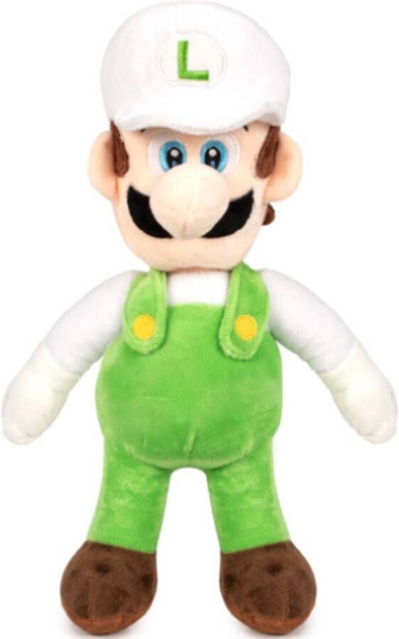 Super Mario Bros Luigi (Wit Groen) Pluche Knuffel XXL 100 cm {Nintendo XL Plush Toy Extra groot speelgoed knuffelpop voor kinderen jongens meisjes Mario Luigi Peach Toad Donkey Kong Bowser Yoshi}