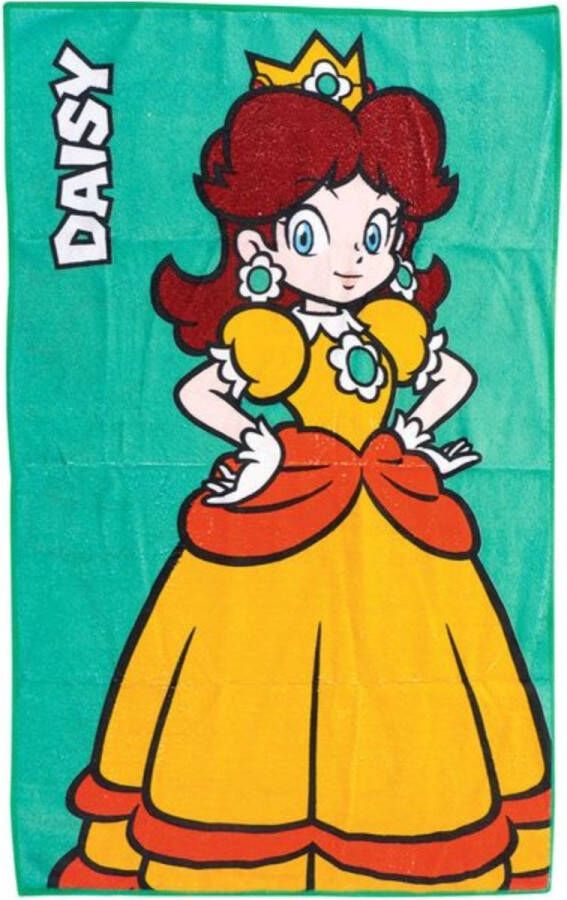 Strandlaken Nintendo Super Mario Prinses Daisy Groen Multicolor Handdoek 50 cm x 80 cm aanmaakblokjes