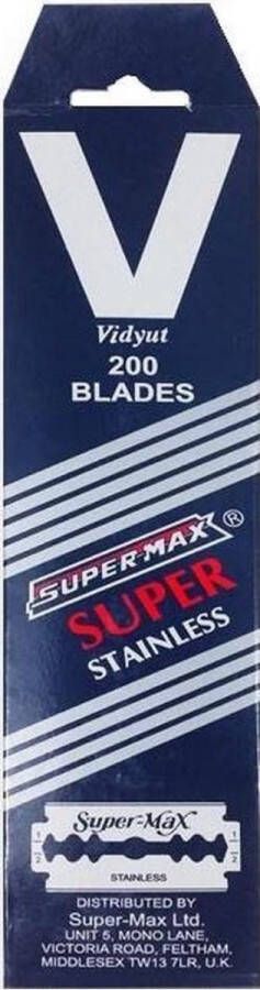 Super-Max SuperMax Super Stainless Double Edge Razor Blades (200 Blades)