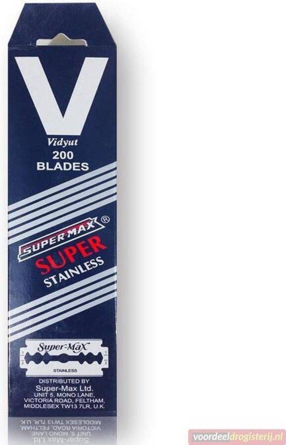 Super-Max SuperMax Super Stainless Double Edge Razor Blades 200 Blades Scheermesjes Navulmesjes Roestvrij 200 stuks
