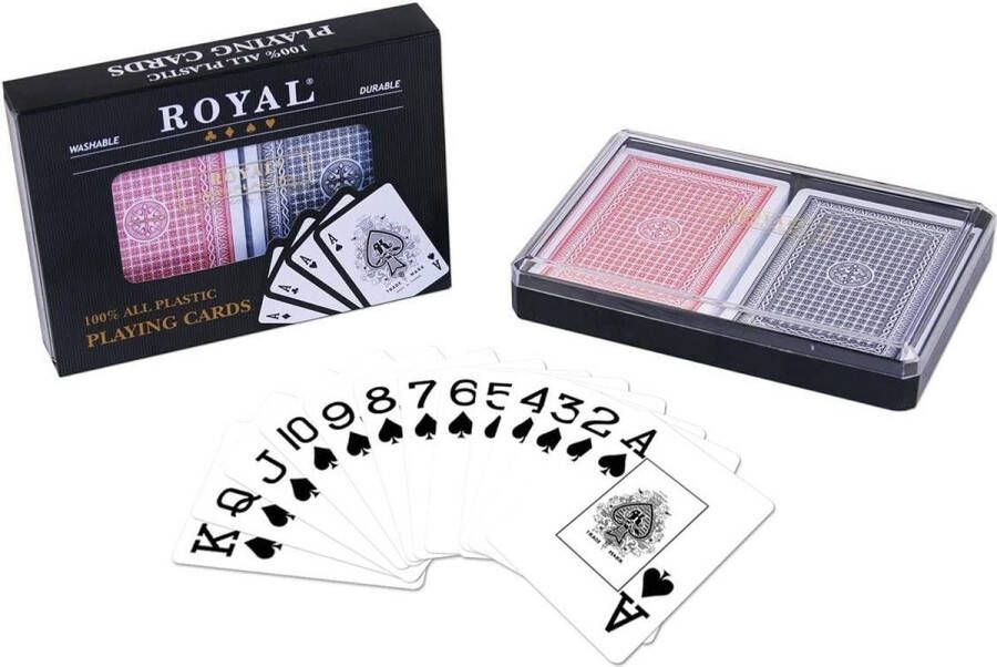 Super royal 2-Decks Royal Poker Size Plastic speelkaarten