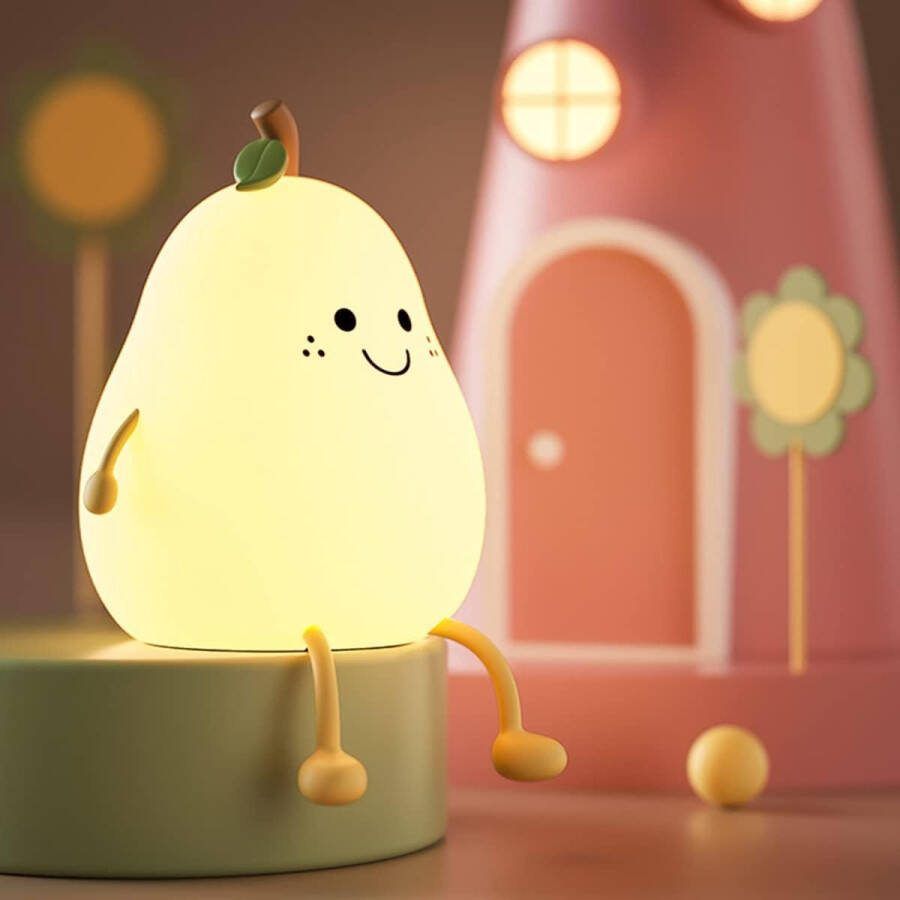 Super Store Nachtlampje kinderlampje Peertje tafellamp slaapkamer LED USB Oplaadbaar Dimbaar 7 kleurmodi -Met timerfunctie lampjes voor babykamer- Nachtlamp