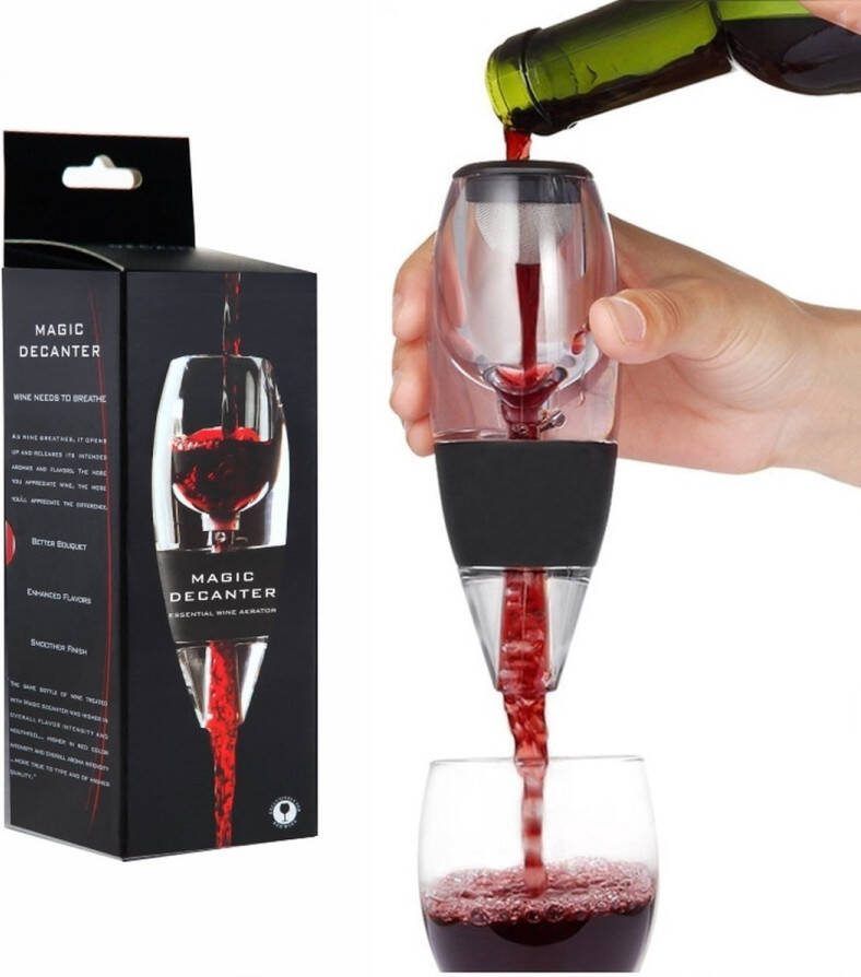 Super Store Wijn Decanteerder incl. Zeef & Standaard Magic Wine Decanter Decanteer Karaf Wijn Karaf Wine Decanter Wijnbeluchter Karaf voor Wijn Accessoire