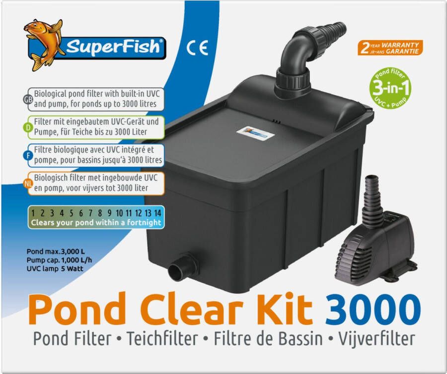 SuperFish Pondclear Kit 3000 3 in 1 vijverfilter