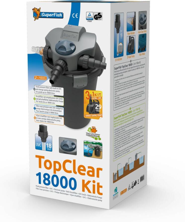 SuperFish Top Clear Kit Filtersysteem 18.000 5.000 L U -18W UV Vijverfilter