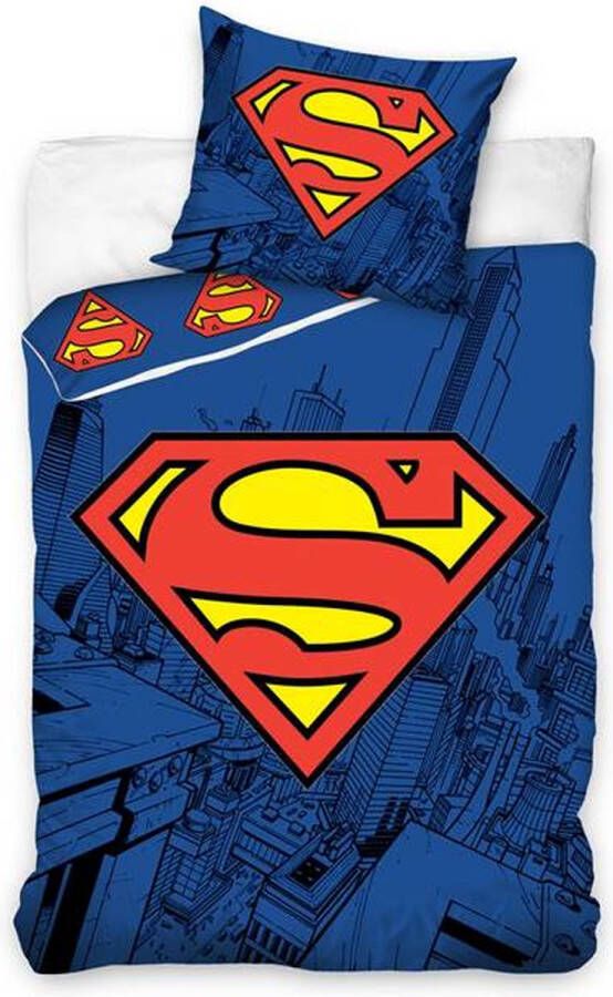 Superman Dekbedovertrek Eenpersoons 140x200 cm Blauw