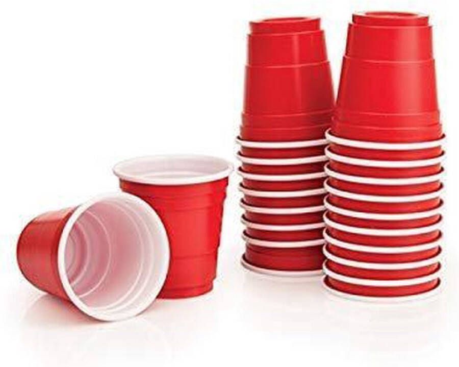SUPERTILT Mini Red Shot Cups 50 stuks Shotglas Drankspel Rood