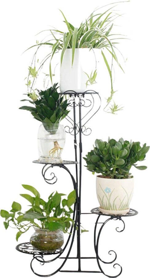 SureDeal Depot SureDeal Bloempot standaard Toren Binnen en Buiten 4 Bloempotten 55x24x81 cm Tuin Kantoor Huiskamer Dressoir Plantenrek Bloempot type A