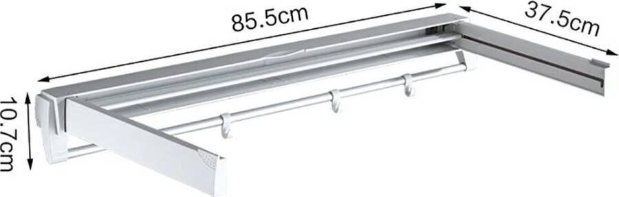 SureDeal Depot SureDeal Droogrek Muur Inklapbaar Wasrek Wit 7 Droogstangen