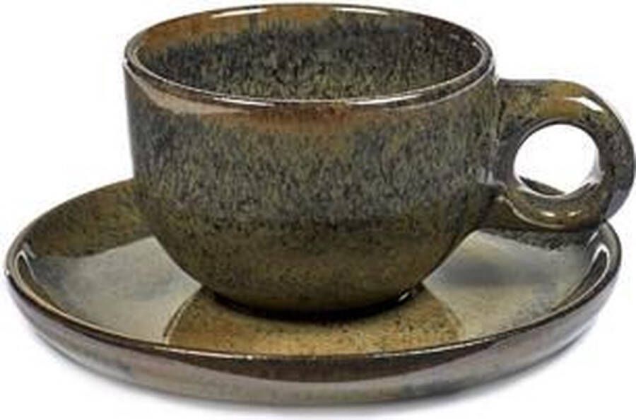 SURFACE BY SERGIO HERMAN Serax Cafe lungo Kopjes met Schotel Indi Grey 4 stuks