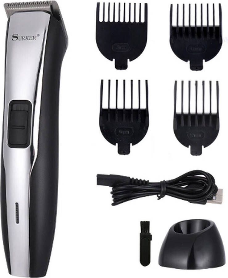 Surke r Elektrische Tondeuse SK-560 Oplaadbare Tondeuse Kapsel Machine Baardtrimmer Usb Opladen Grijs