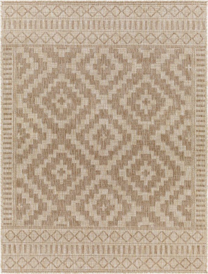 Surya Buitenkleed Balkon Terras Keuken Jute Look Tapijt TRICIA Beige Ivoor 200x275 cm