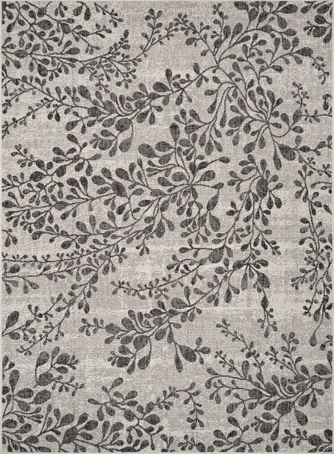 Surya Buitenkleed Balkon Terras Keuken Modern Scandinavisch Tapijt EMILY Ivoor Grijs 160x213 cm