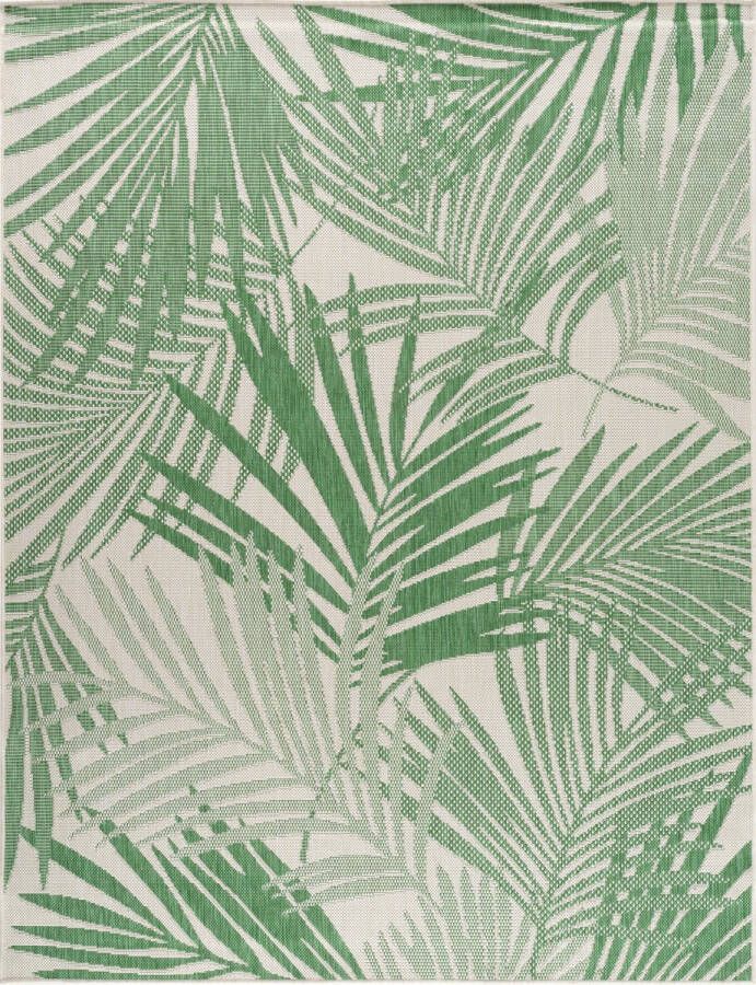 Surya Buitenkleed Balkon Terras Keuken Modern Scandinavisch Tapijt LENNIE Groen Ivoor 160x213 cm