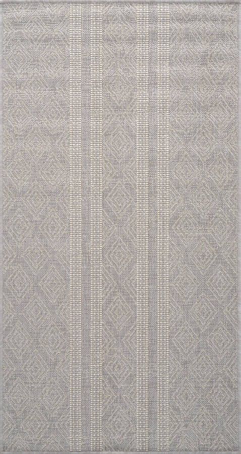 Surya Buitenkleed Balkon Terras Keuken Modern Scandinavisch Tapijt MADIE Grijs Ivoor 80x150 cm