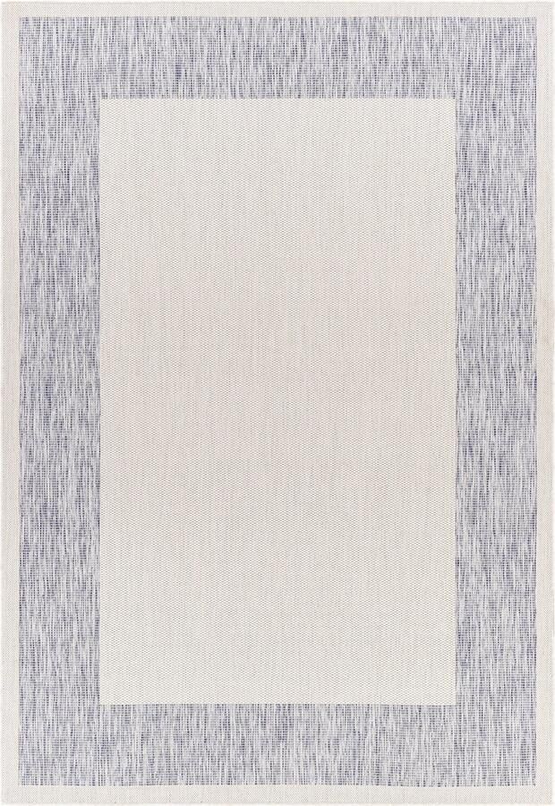 Surya Buitenkleed Balkon Terras Keuken Jute Look Tapijt LAYLA Blauw Ivoor 200x275 cm