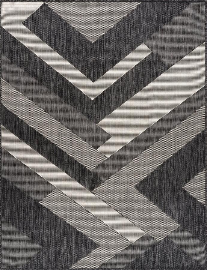 Surya Buitenkleed Balkon Terras Keuken Modern Scandinavisch Tapijt ABBY Grijs Ivoor 160x213 cm