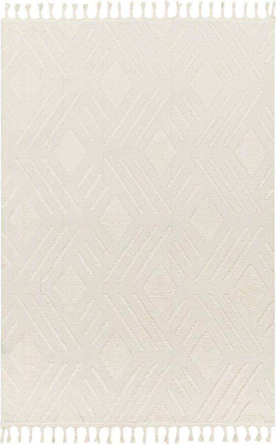Surya Vloerkleed Woonkamer Slaapkamer Berber Etnisch Tapijt SELENE Ivoor 160x213 cm