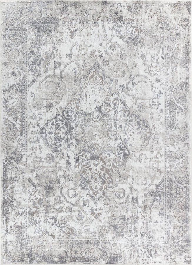 Surya Vloerkleed Woonkamer Slaapkamer Vintage Oosters Tapijt FATIMA Wit Grijs 120x170 cm