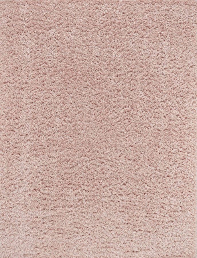 Surya Vloerkleed Woonkamer Slaapkamer Zacht Hoogpolig Shaggy Tapijt SOSO LichtRoze 160x213 cm