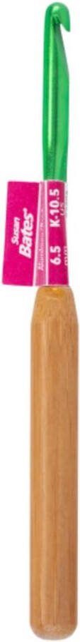 Susan Bates aluminium haaknaald met bamboe handvat 6.5 mm B3206K
