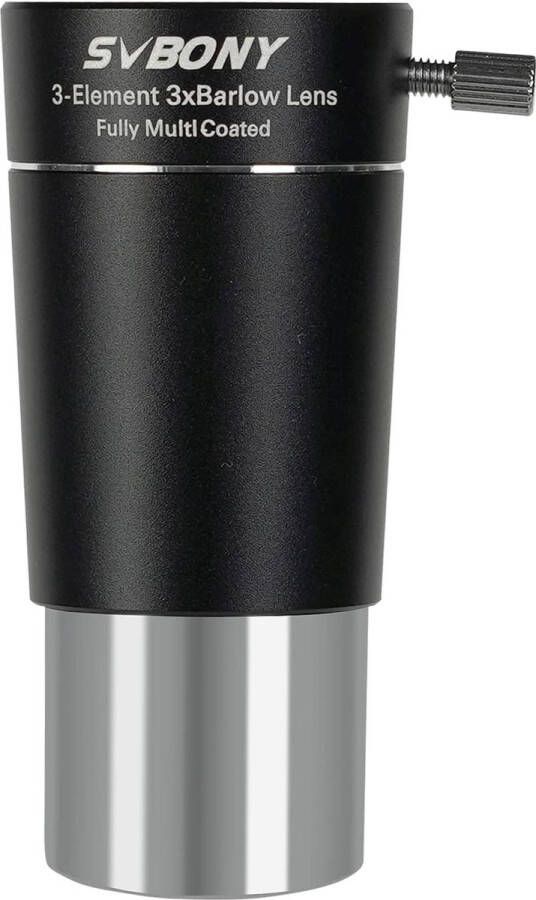 SVBony SV213 Barlow Lens 3x Barlow 1.25 inch FMC 3 Elementen Metaal Telescoop Accessoires Geschikt voor Planetaire Fotografie en Observatie Accessoires Telescoop Accessoires Oculairs