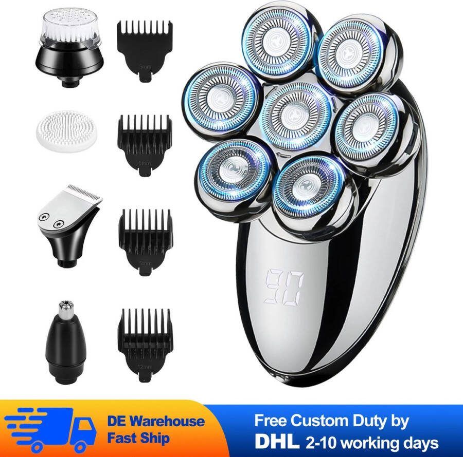 Svdm 5-in-1 Scheerapparaat Mannen Trimmer Skull Shaver Baardtrimmer Neustrimmer Hoofd Scheerapparaat Mannen Nat & Droog