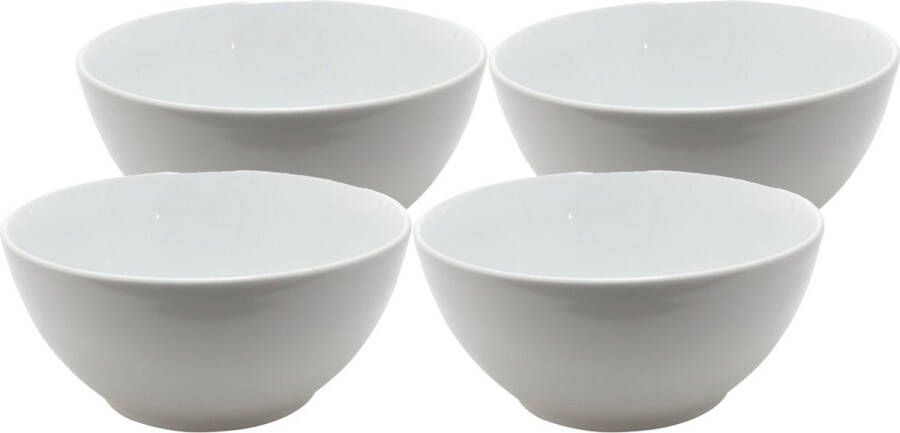 Svenska Living Kommetjes schaaltjes 4x dessert ontbijt soep Aardewerk D18 x 8 cm wit