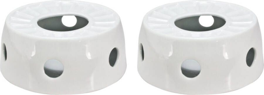 Svenska Living Rechaud warmhoudplaat 2x porselein wit 16 x D14 cm