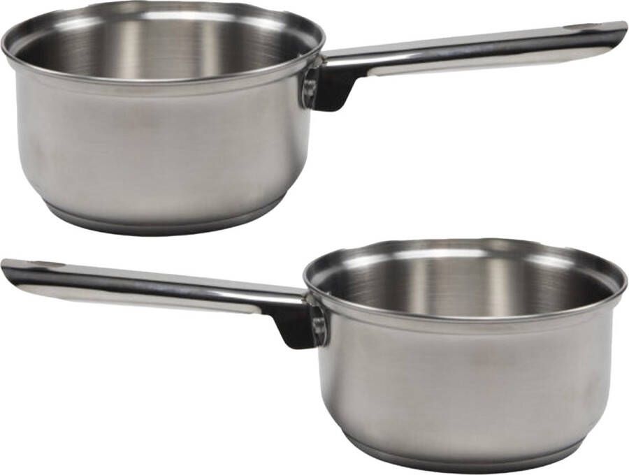 Svenska Living Steelpan sauspan 2x RVS D16 cm 1L -A Alle warmtebronnen Steelpannen