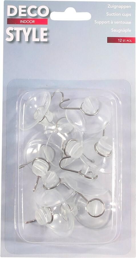 Svenska Living kerstverlichting ophanghaakjes zuignappen 12x stuks 3 cm