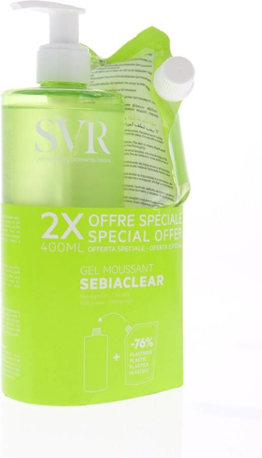 SVR Sebiaclear Cleansing Micellar Water + Refill 2x 400ml