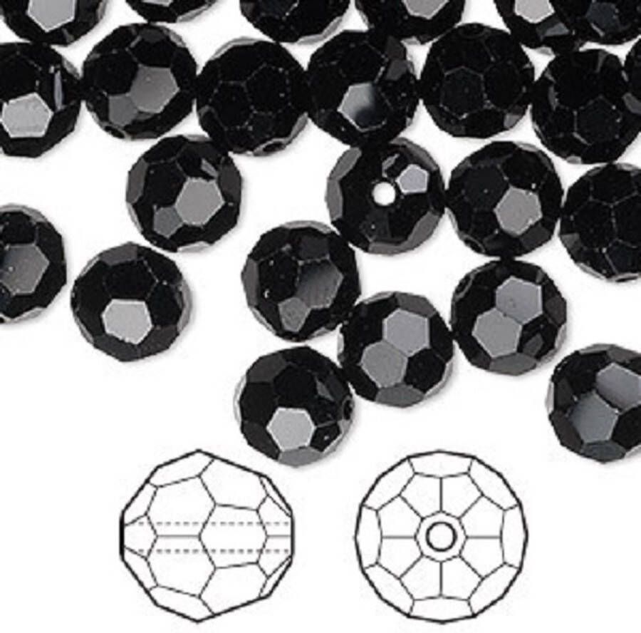 Swarovski Elements 18 stuks ronde kralen 8mm jet (5000)
