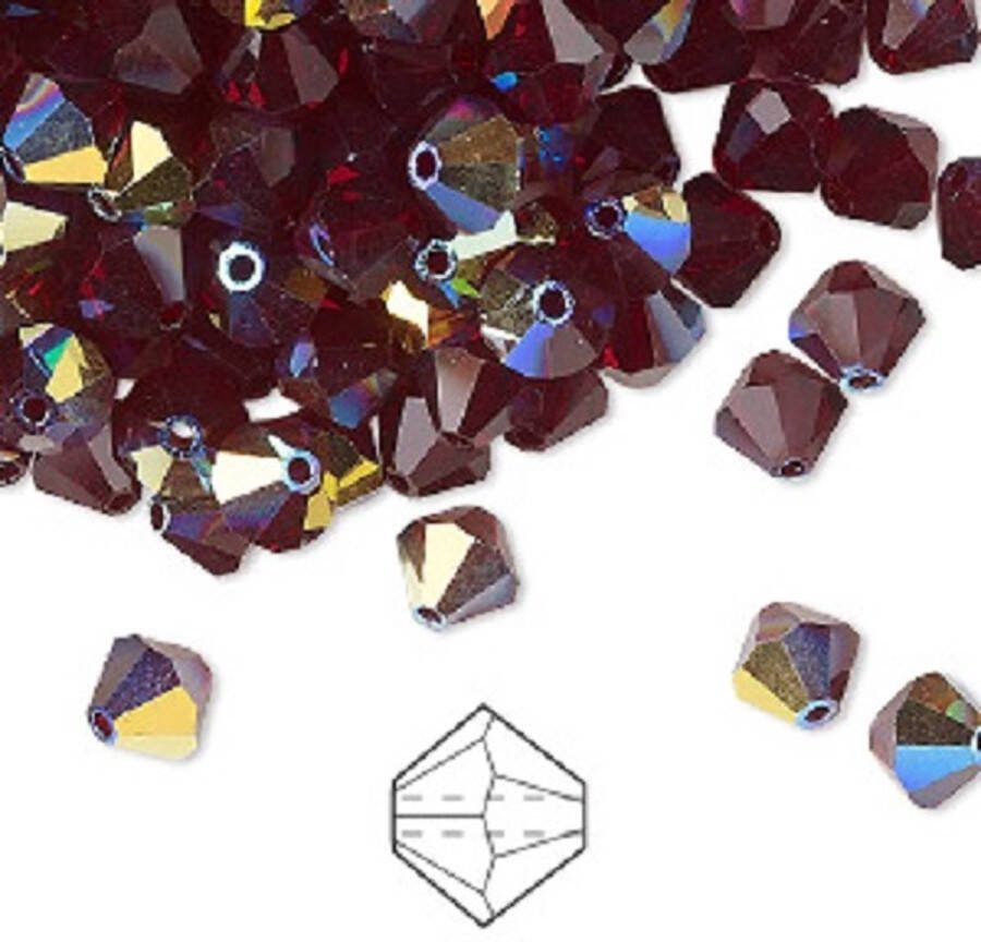 Swarovski Elements 36 stuks Xilion Bicone kralen (5328) 6mm garnet AB