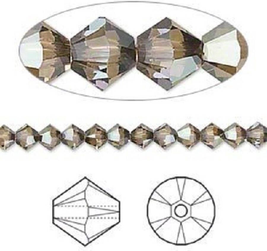 Swarovski Elements 48 stuks Xilion Bicone kralen (5328) 4mm crystal bronze shade