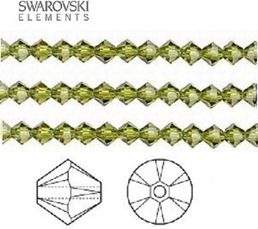 Swarovski Elements 48 stuks Xilion Bicone kralen (5328) 4mm olivine