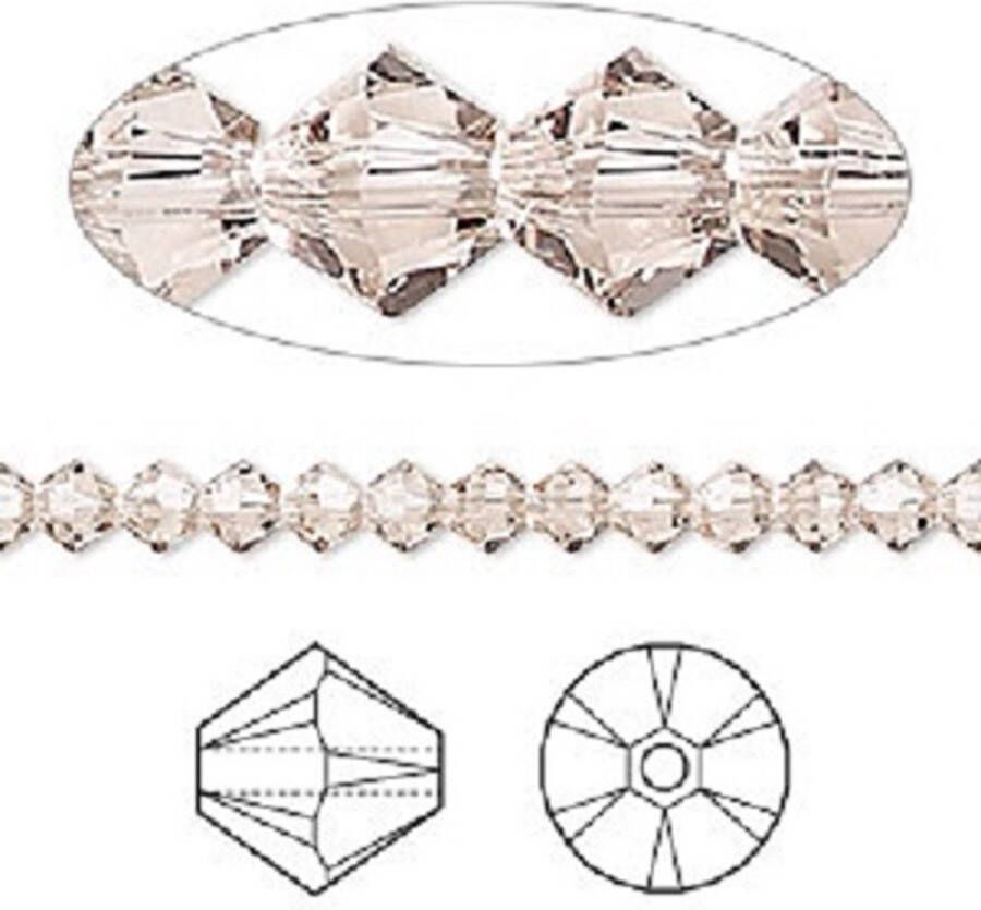 Swarovski Elements 48 stuks Xilion Bicone kralen (5328) 4mm silk