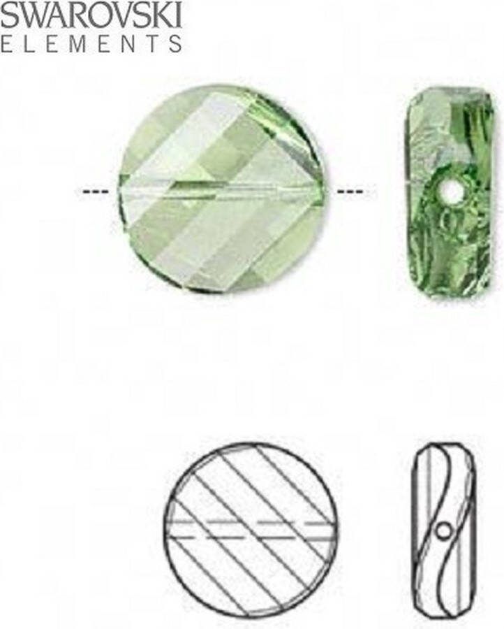 Swarovski Elements 6 stuks Twist kralen 14x6mm peridot (5621)
