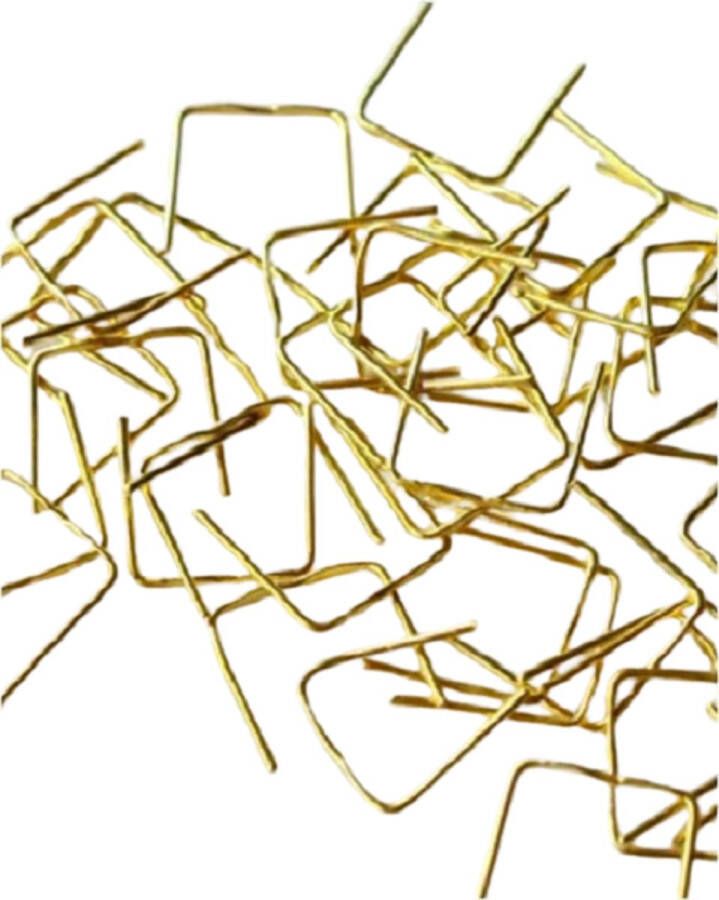 Swarovski Metal Parts Kristal haakje ( clip model Nietje ) messing 14 mm per 100 stuks voor de bevestiging van kristallen voor lampen ( kroonluchter ).