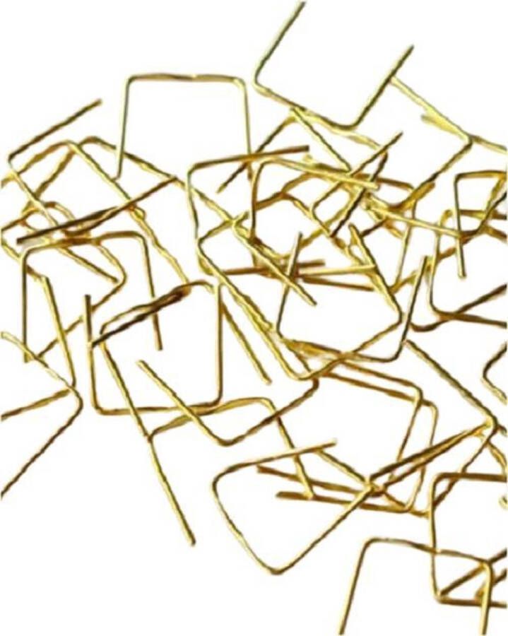 Swarovski Metal Parts Kristal haakje ( clip model Nietje ) messing 14 mm per 250 stuks voor de bevestiging van kristallen voor lampen ( kroonluchter ).