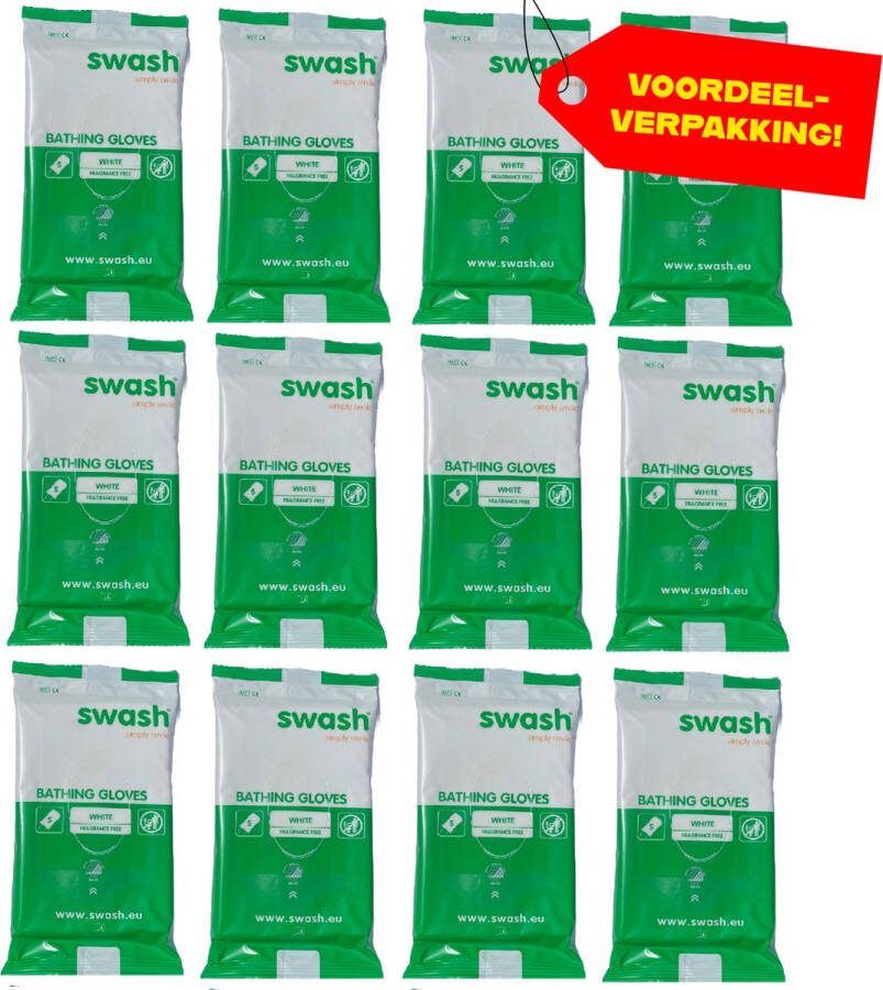 Swash 12x Washandjes Parfumvrij 5-pack Voordeelverpakking!