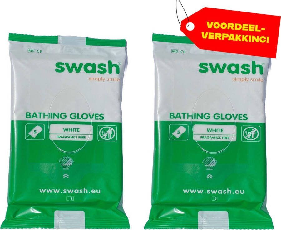Swash 2x Washandjes Parfumvrij 5-pack Voordeelverpakking!