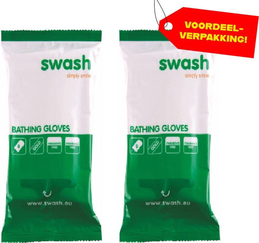 Swash 2x Washandjes Parfumvrij 8-pack Voordeelverpakking!