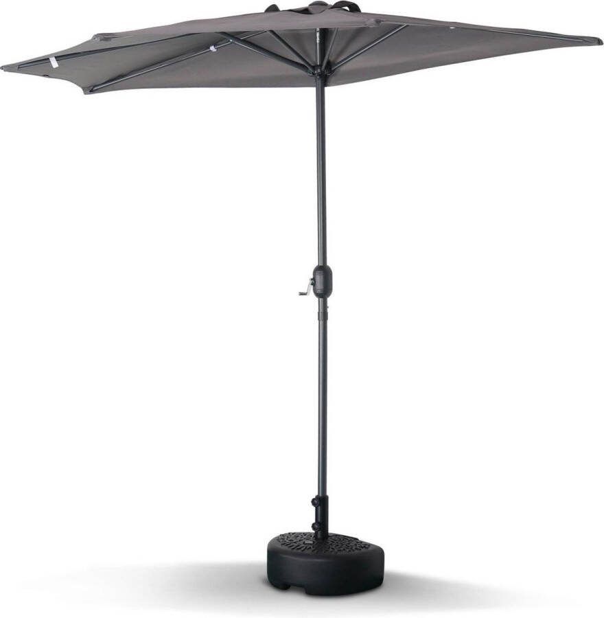 Alice's Garden Balkonparasol CALVI Ø250cm Halfrond doek Grijs