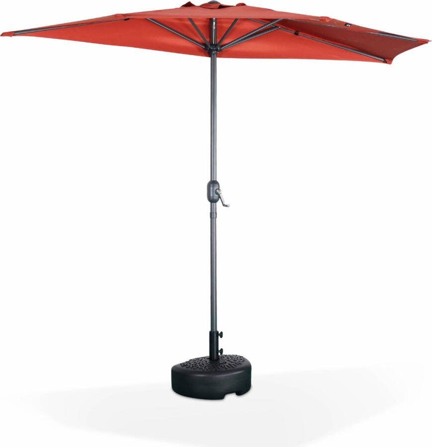Alice's Garden Balkonparasol CALVI Ø250cm Halfrond doek Terracotta