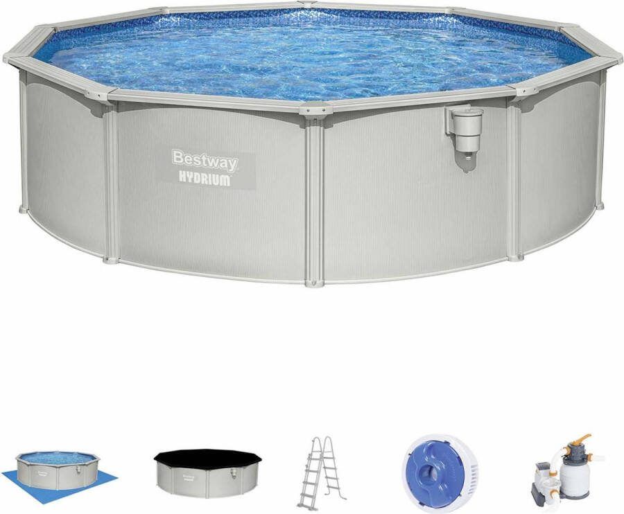 Alice's Garden BESTWAY Hydrium Opzetzwembad Torrens Rond Ø460 Incl. accessoires Grijs